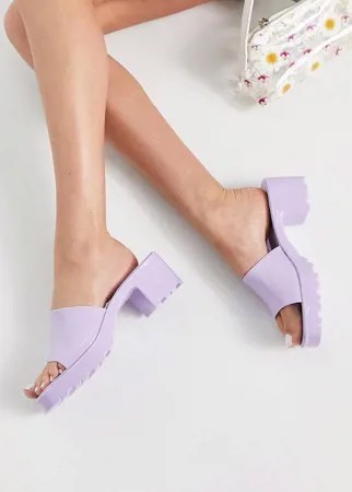 Сиреневые мюли на каблуке из гибкого пластика ASOS DESIGN Heat-Фиолетовый цвет