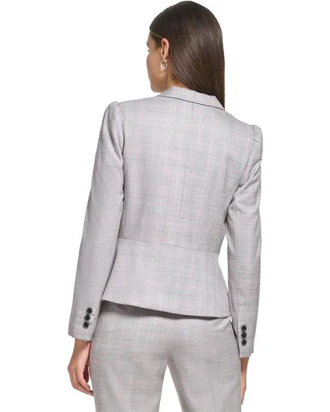 Блейзер DKNY Two-Button Peplum Puff Sleeve Blazer, цвет Grey/Pomegranate