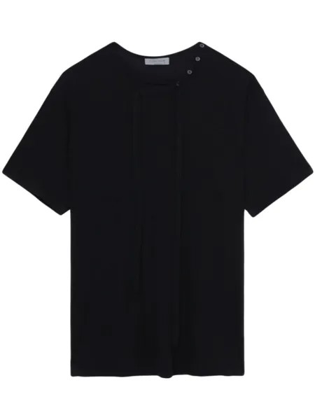 Yohji Yamamoto футболка асимметричного кроя, черный