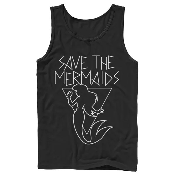 Мужская майка Disney's The Little Mermaids Save the Mermaids Line Art