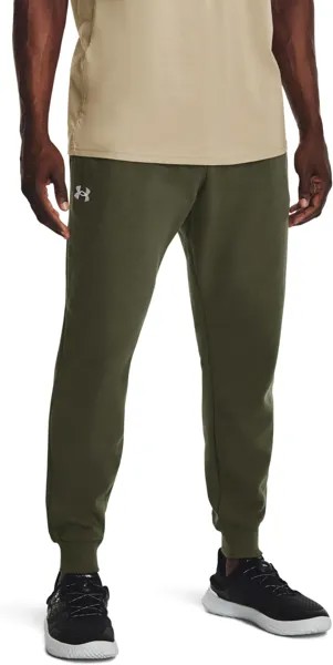 Флисовые джоггеры Rival Under Armour, цвет Marine OD Green/White