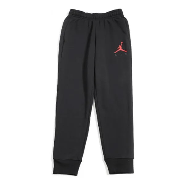Спортивные штаны Air Jordan Flying Man Logo Bundle Feet Fleece Lined Sports Long Pants Black, черный