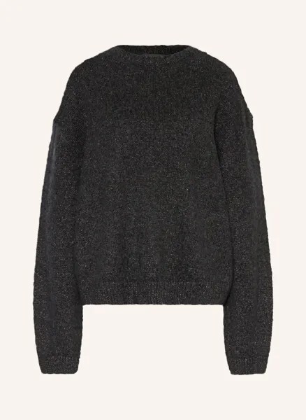 Свитер из блестящей пряжи True Religion, серый