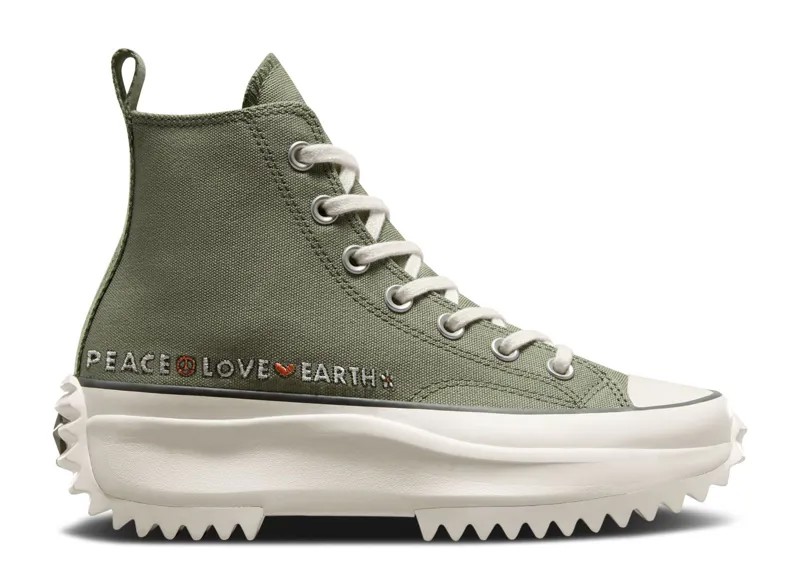 Кроссовки Converse Run Star Hike Platform High 'Peace, Love, Earth', зеленый