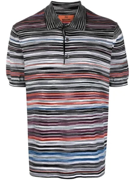 Missoni рубашка поло в полоску, черный