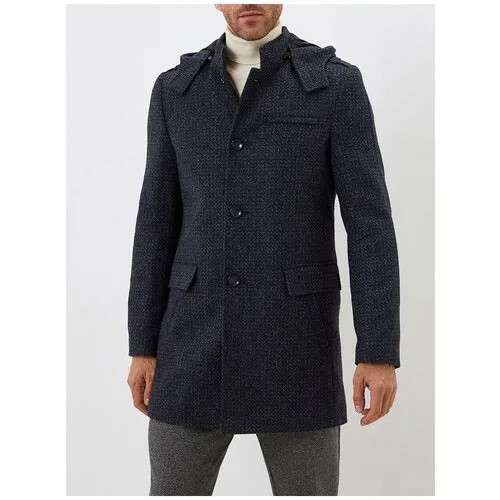 Пальто Berkytt, демисезон/зима, силуэт полуприлегающий, капюшон, размер 50/182, серый