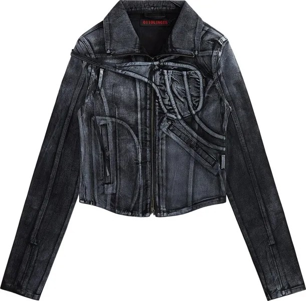 Куртка Ottolinger Fitted Denim 'Black/White', черный