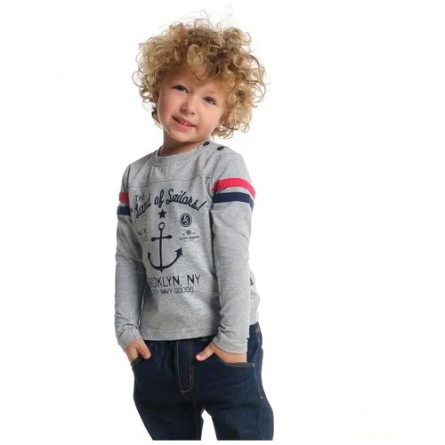Лонгслив для мальчиков Mini Maxi, модель 3554, цвет серый, размер 122