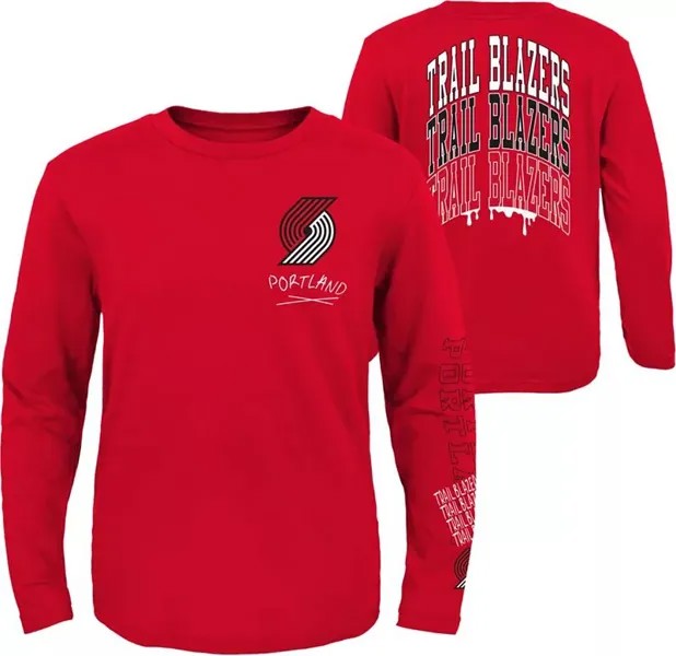 Футболка с длинными рукавами Outerstuff Youth Portland Trail Blazers Red Team
