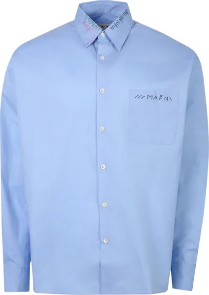 Рубашка Marni Long-Sleeve Shirt 'Iris Blue', синий
