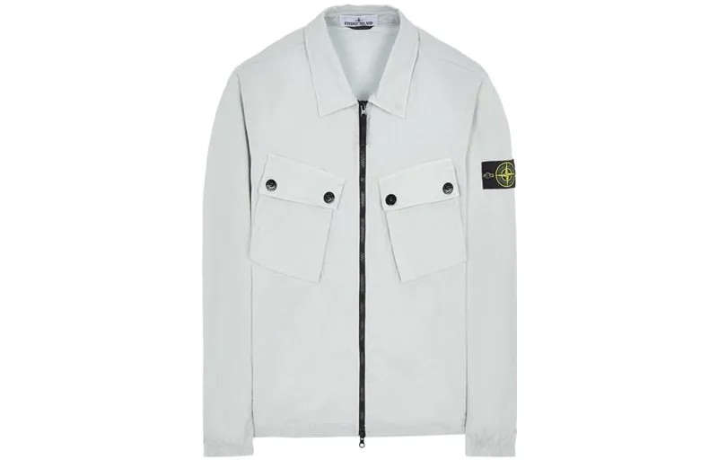 Рубашка унисекс светло-серая Stone Island, серый