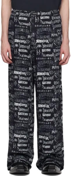 Черные брюки с принтом Balenciaga