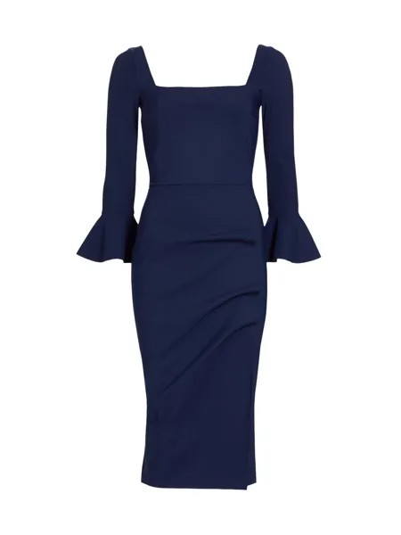 Платье миди из джерси Astra со сборками Chiara Boni La Petite Robe, синий