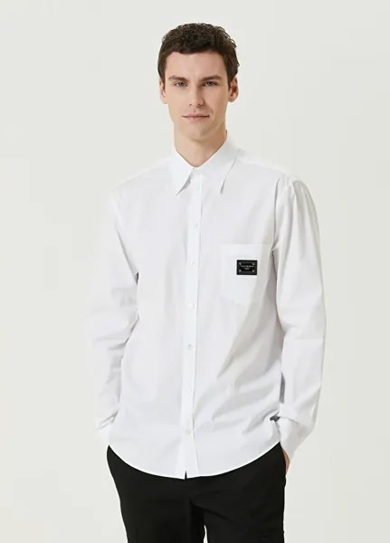 Белая рубашка с логотипом Dolce&Gabbana