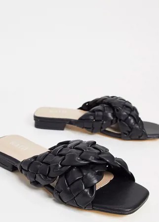 Черные плетеные сандалии-шлепанцы RAID Wide Fit Destiny-Черный
