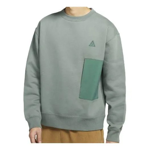 Толстовка Nike ACG Contrasting Colors Pocket Fleece Sports Round Neck Pullover Green, зеленый