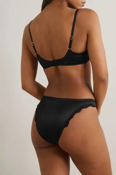 AGENT PROVOCATEUR атласный бюстгальтер балконет Sloane с кружевом, черный