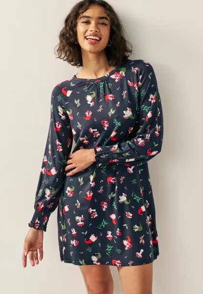 Платье из джерси Novelty Christmas Swing Next, цвет navy graphic