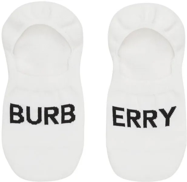 Белые носки-невидимки в рубчик Burberry
