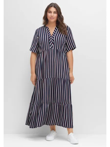 Платье sheego Maxi, цвет nachtblau gestreift