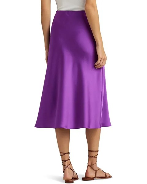 Юбка LAUREN Ralph Lauren Satin Charmeuse Midi Skirt, цвет Purple Jasper