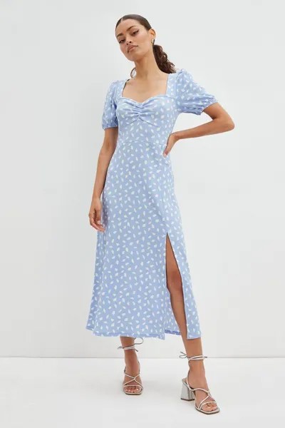 Платье Petite с принтом Sweetheart и пышными рукавами Dorothy Perkins, белый
