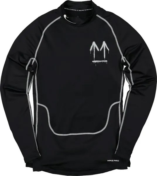 Футболка Nike x Off-White Pro Long-Sleeve T-Shirt 'Black', черный