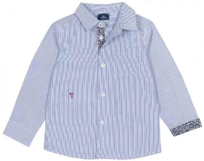Chicco Рубашка для мальчика в полоску с декоративным манжетом