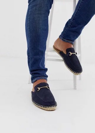 Темно-синие замшевые мюли ASOS DESIGN-Темно-синий