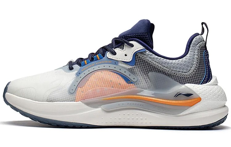 LINING Spark Lifestyle Shoes Men Low-top Cloud White / Dark Violet Blue