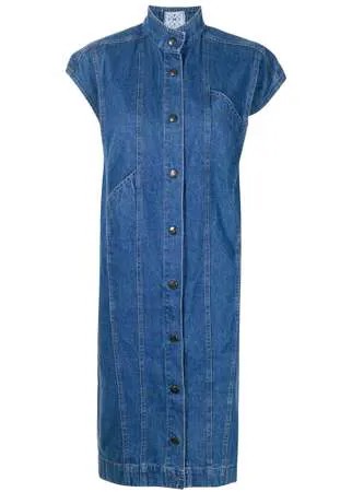 Fendi Pre-Owned джинсовое платье-трапеция с короткими рукавами