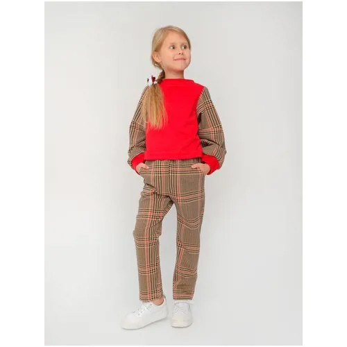 Костюм детский, GolD, размер 98, свитшот, штаны, футер, для девочки, оливковый