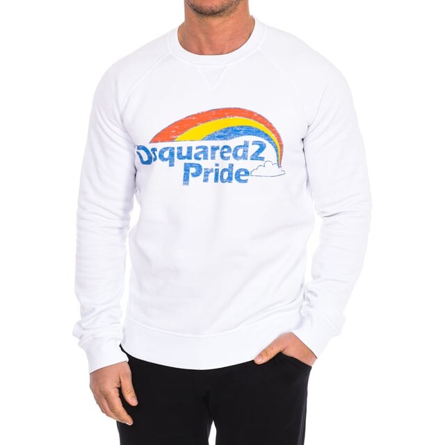 Мужская толстовка с длинным рукавом и круглым вырезом s71gu0368 s25030 Dsquared2, белый