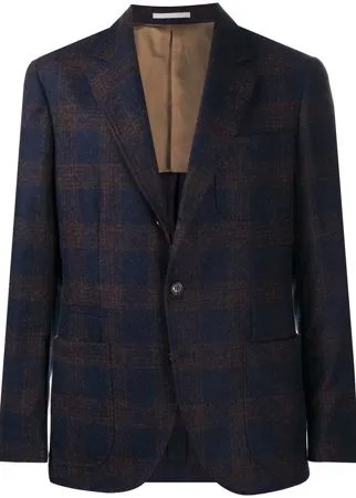 Brunello Cucinelli однобортный пиджак в клетку