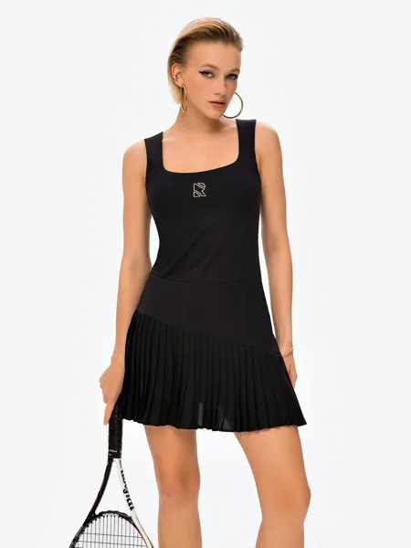 Платье женское RAQUETA Sport с юбкой плиссе Painted Black, Черный