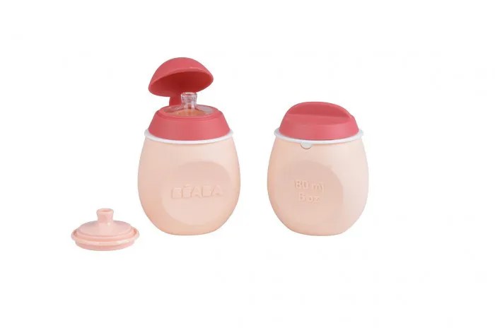 Beaba Контейнер-поильник из силикона Set BabySqueez'Portion