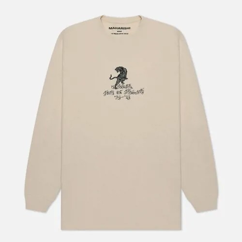Лонгслив Maharishi, хлопок, размер XL, бежевый