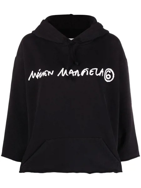 MM6 Maison Margiela укороченное худи с логотипом