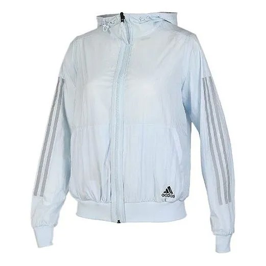 Куртка повседневная спортивная толстовка с капюшоном ветровка куртка Adidas, голубой