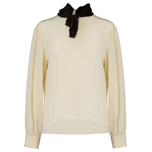 Блуза  MOSCHINO, повседневный стиль, полуприлегающий силуэт, длинный рукав, размер 46, бежевый