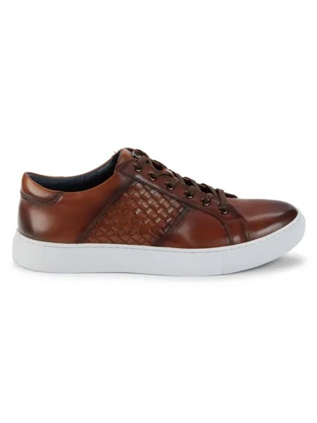 Кожаные кроссовки Exoplant Basketweave Robert Graham, цвет Cognac