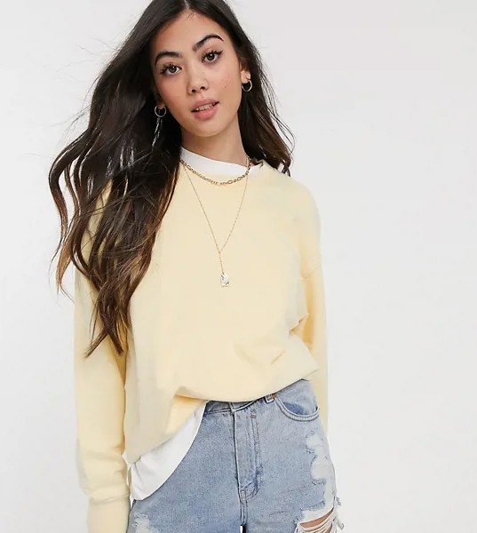 Желтый oversized-свитшот ASOS DESIGN Petite