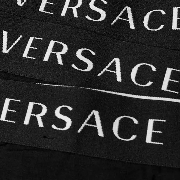 Боксеры Versace с логотипом на поясе, 3 штуки в упаковке