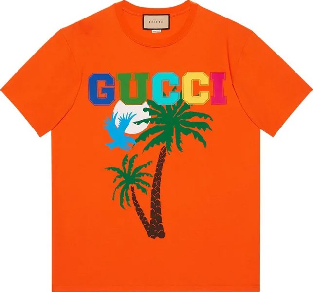 Футболка Gucci Palms T-Shirt Orange, оранжевый