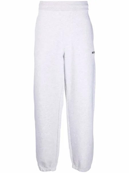 MSGM спортивные брюки с логотипом, серый
