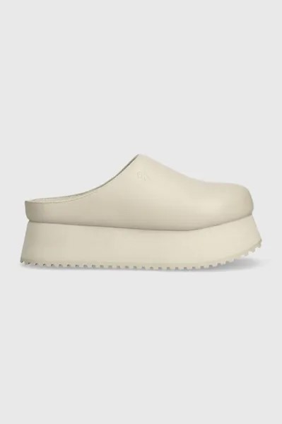 Кожаные тапочки CLOSE TOE FLATFORM MG UC Calvin Klein Jeans, бежевый