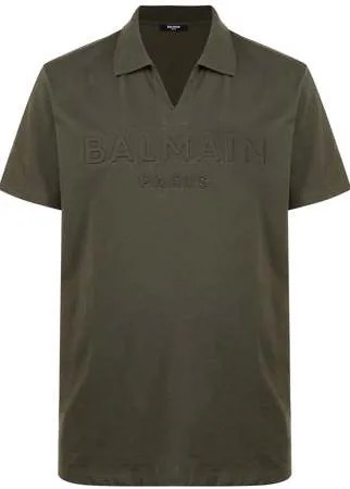 Balmain рубашка поло с тисненым логотипом
