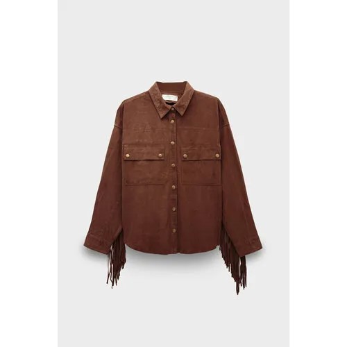 Куртка One Teaspoon blind for love fringed daria jacket, размер 42, коричневый