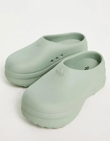 Зеленые туфли без каблуков adidas Originals Stan