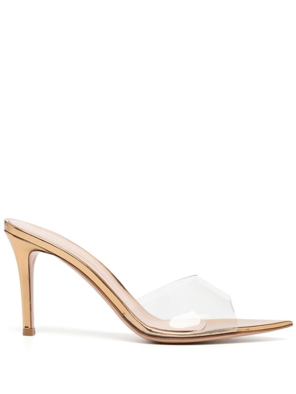 Gianvito Rossi мюли Elle 85 с заостренным носком, золотистый